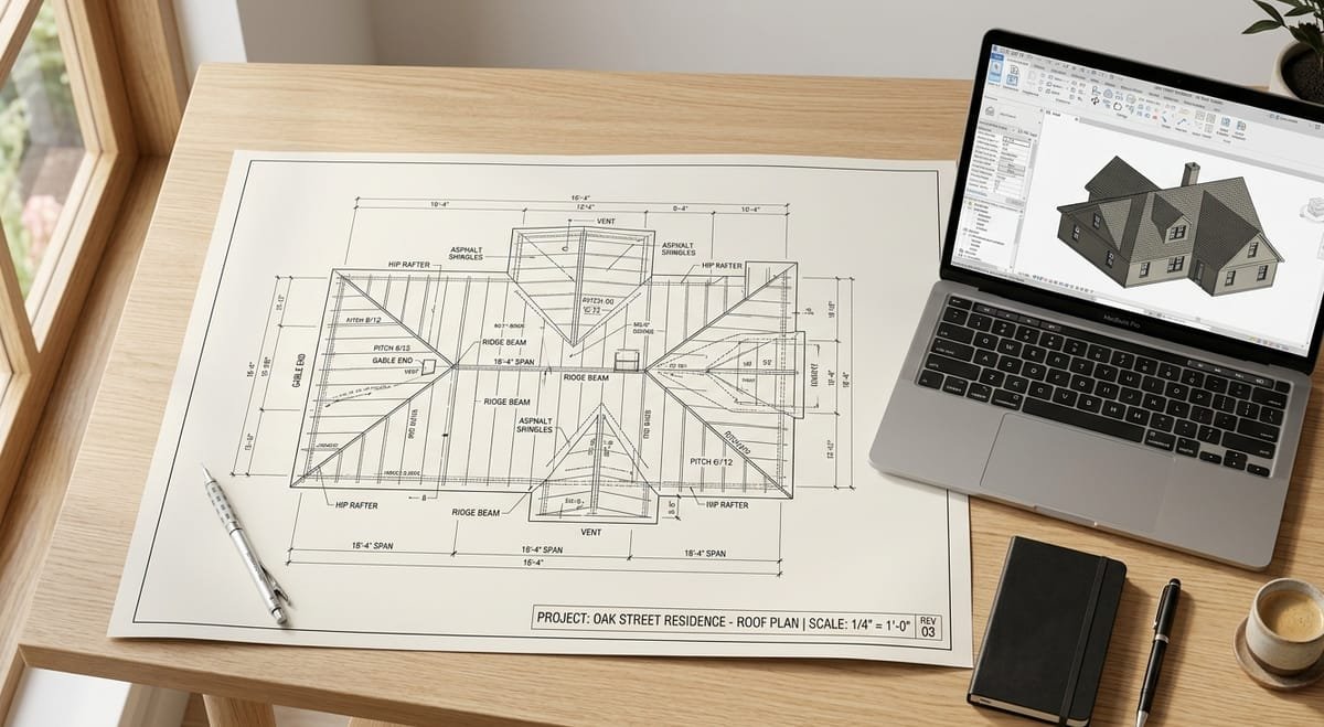Residential Blueprint Roof Takeoff — example photo